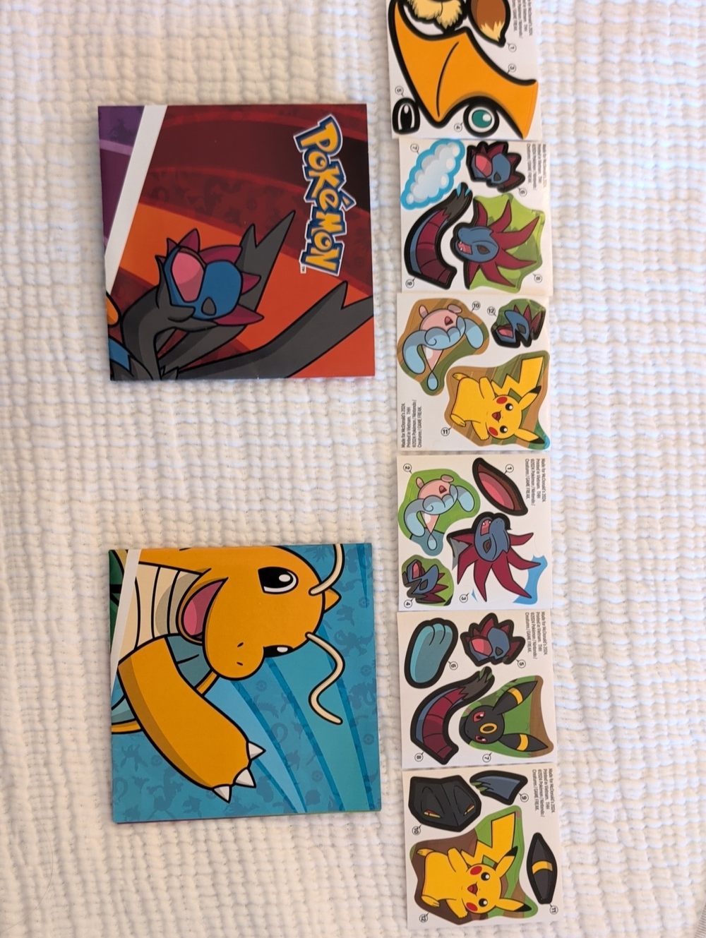 2 -Pokemon Sticker Sheet Poster and Play Scene 2024 McDonald's Pokemon